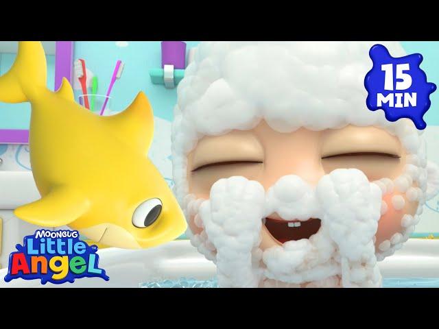 Bath Song | 15 MIN LOOP | Little Angel | Kids Songs and Nursery Rhymes