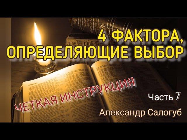 4 ФАКТОРА ОПРЕДЕЛЯЮЩИЕ ВЫБОР / ЧАСТЬ 7 / Александр Салогуб