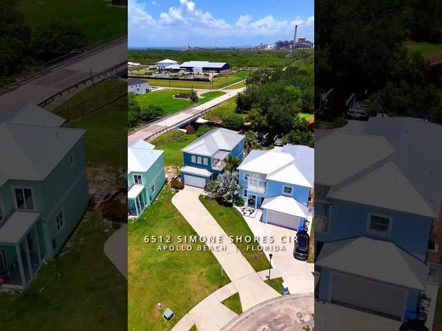 Waterfront Home Tour | 6512 Simone Shores | Private Dock + Lift | Apollo Beach #shorts