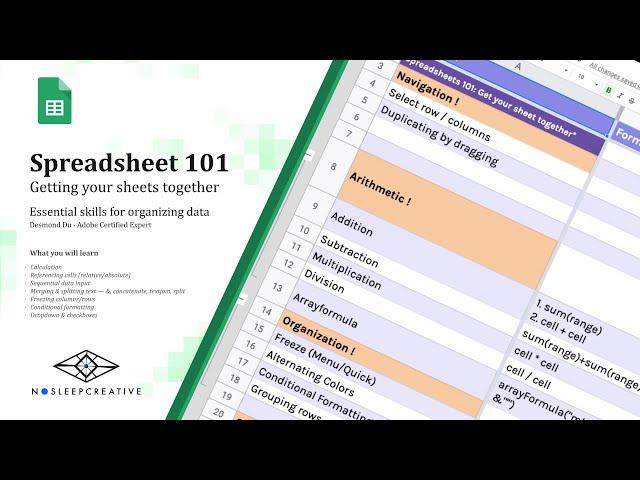 Spreadsheets 101: Getting your sheets together