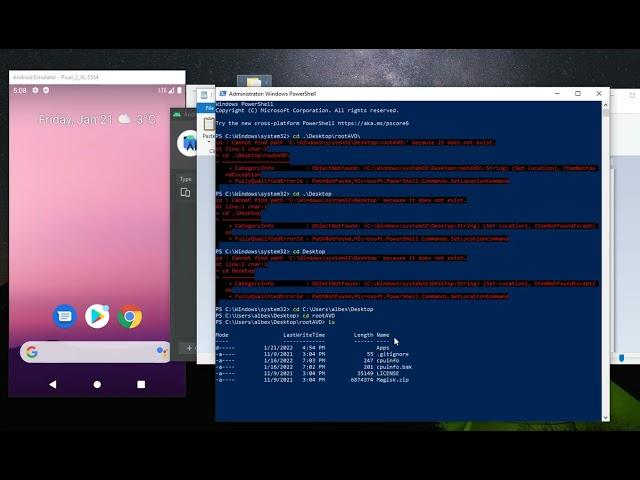 Install Magisk on Android Studio emulator avd