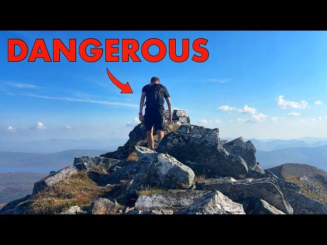 Hiking On An EXPOSED RIDGE In The Scottish Mountains