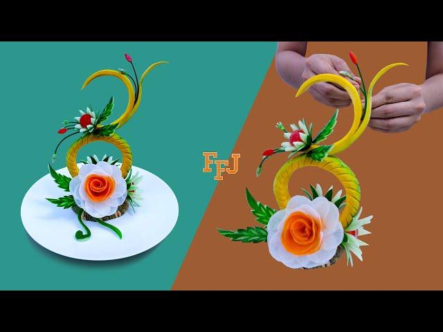 Amazing Dragon Flower Garnish *How to Vegetable Carving Easy Ideas