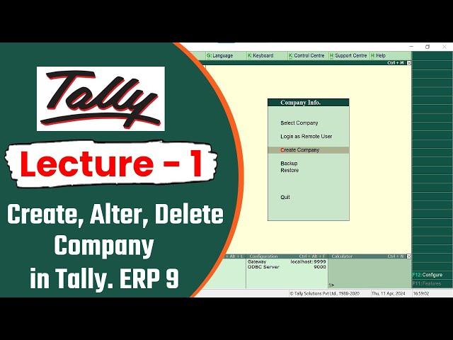 Tally Class - Lecture 1 | टैली कैसे सीखें  |  Tally ERP 9 Course in Hindi