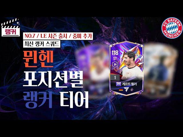 '뮌헨' 포지션별 랭커 티어, 랭커 스쿼드 [TOP30] NO.7 / LE 시즌 출시 / 중미 추가 FC온라인/피파4