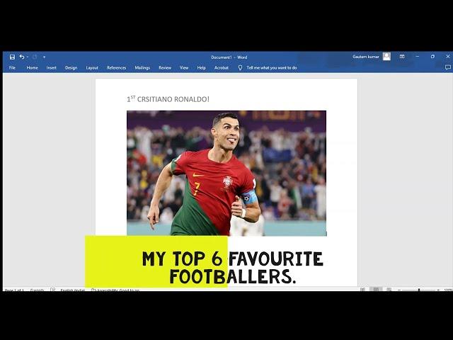 My Top 6 Favourite Football Players - Aaryan Mehrotra