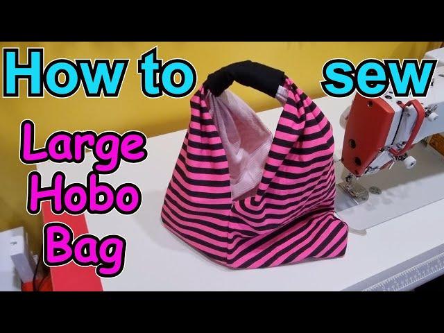 How to sew a large boho/hobo style knitting bag. Very easy beginner sewing project