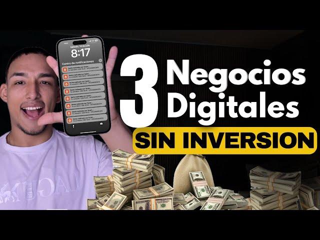 3 negocios digitales RENTABLES| SIN INVERTIR EN 2024Como ganar dinero por internet