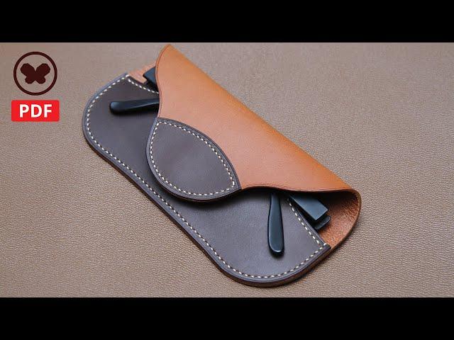 029 Making a leather glasses case (free PDF): 맵시 있는 가죽 안경 케이스 만들기