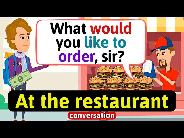 Practice English Conversation (At the restaurant) Improve English Speaking Skills