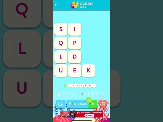 Wordbrain 2 Ocean Event Day 3 [October 2 2021] | Cheats for Wordbrain 2