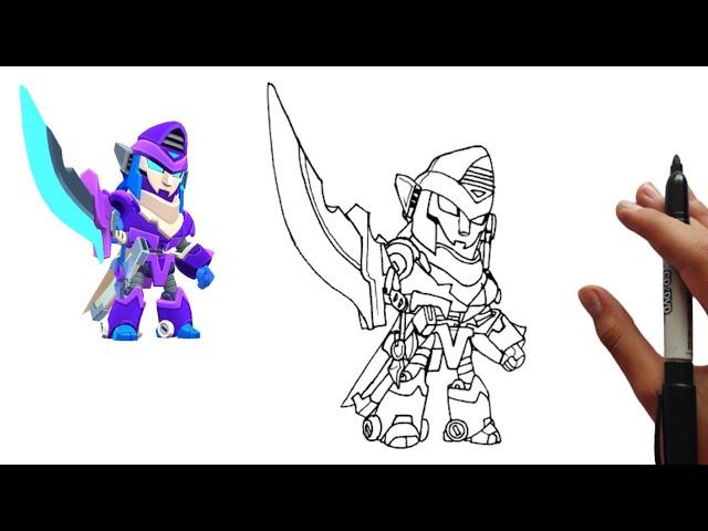 Drawing New Brawler Skin Mecha Mortis - Brawl Stars New Season