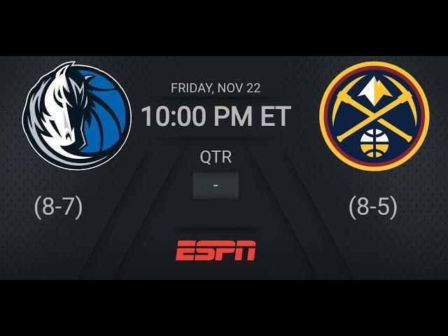 Dallas Mavericks @ Denver Nuggets | #EmiratesNBACup on ESPN Live Scoreboard