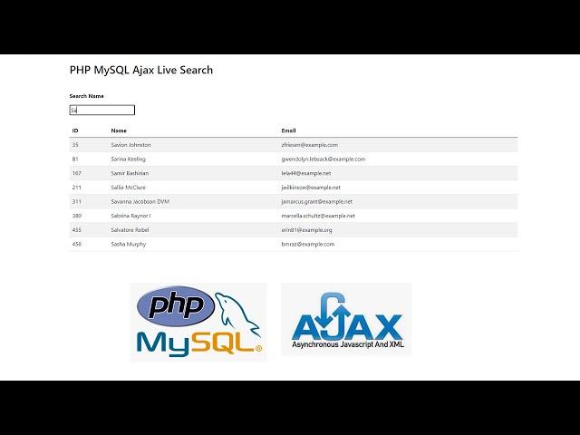 PHP MySQL Ajax Live Search