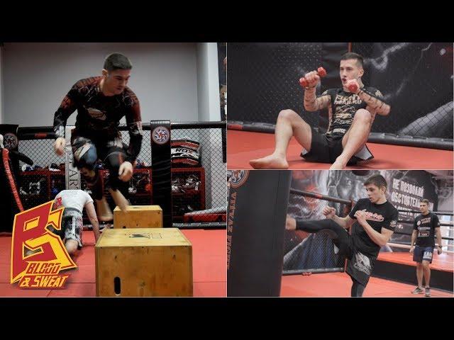 Russian combat sambo fighter workout on speed and explosive power