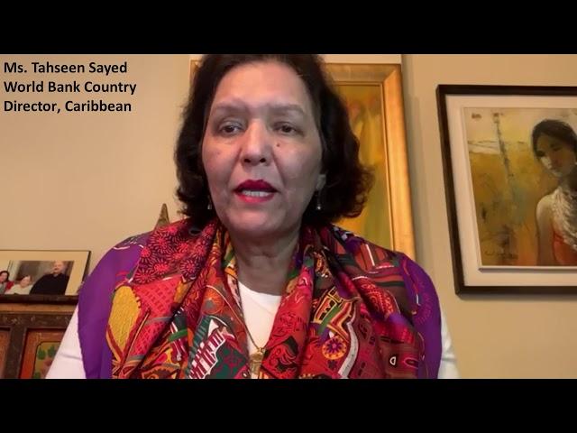 Tahseen Sayed, World Bank Country Director for Caribbean Countries