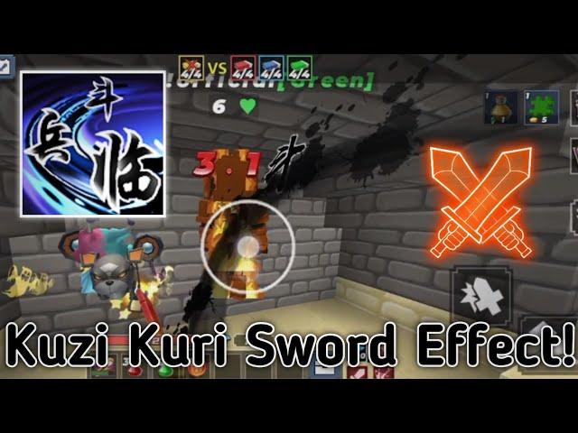 Playing Bed Wars With Kuzi Kuri Sword Effect  || Blockman Go ||