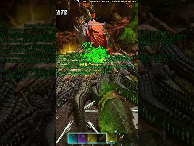 Deinosuchus Boss Fight Solo in Ark Survival Ascended #deinosuchus #ark #arksurvivalascended #shorts