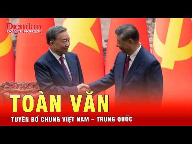 Toàn văn Tuyên bố chung Việt Nam-Trung Quốc