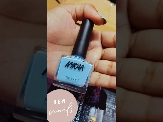 Nail enamel by nykaa #blue #nykaa #nailart #glamnails