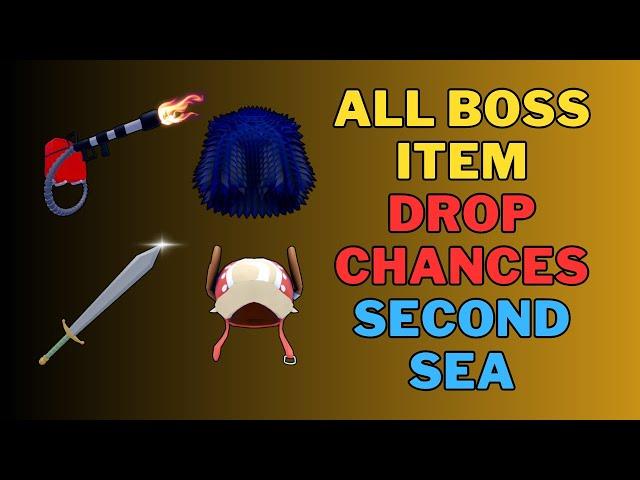 All Boss Item Drop Chances in Blox Fruits | Second Sea (2nd Sea)