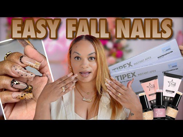 Trying NEW Square Tipex Instant Apex Nail Tips | BROWN FALL NAILS | Nail Reserve UNBOXING