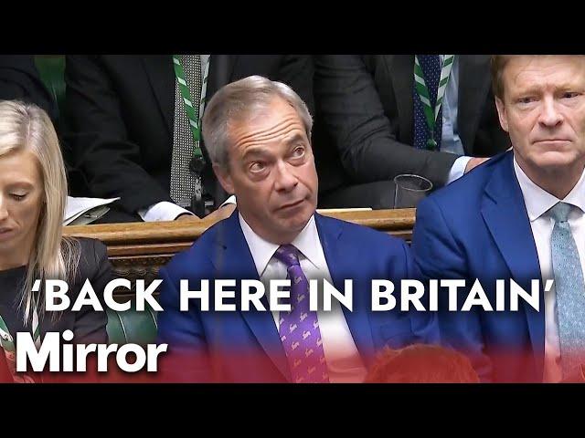 Nigel Farage brutally mocked for 'rare appearance' at PMQs