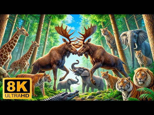 Magnificent Jungle Animals 8K ULTRA HDRelaxing Landscape Movie With Soothing Music