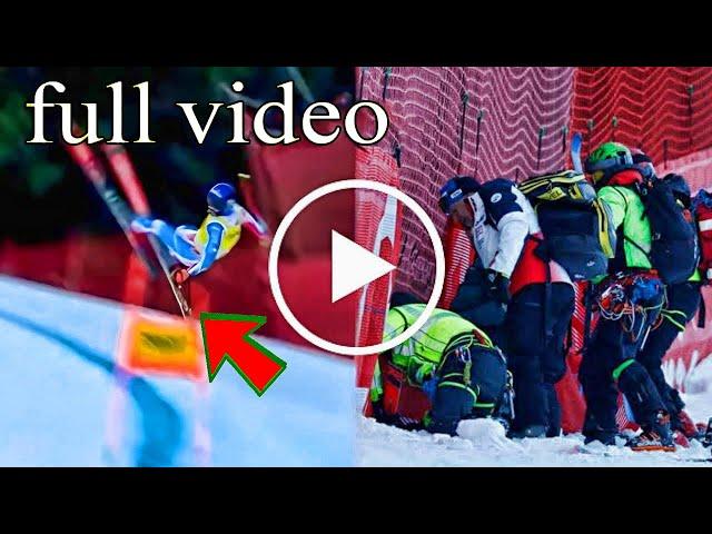 French skier Cyprien Sarrazin crashesheavily in downhill training in Bormio |Cyprien Sarrazin crash