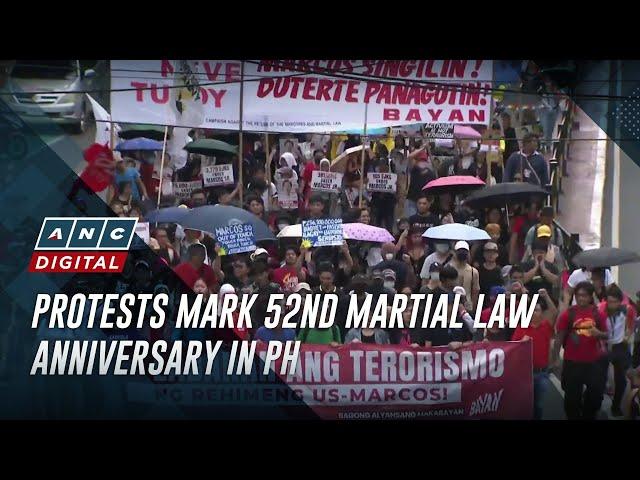 Protests mark 52nd Martial Law anniversary in PH | The World Tonight