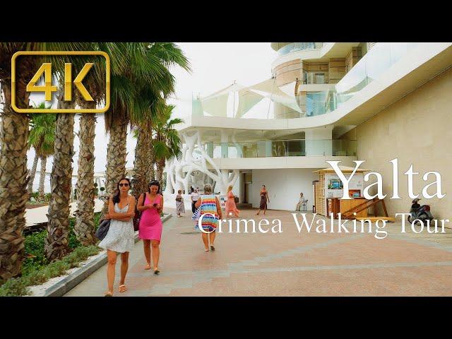 [4K] Midday promenade in Yalta: beaches, park, elite area CRIMEA RUSSIA 2023. The real Crimea.