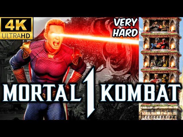 MK1 *HOMELANDER* VERY HARD KLASSIC TOWER GAMEPLAY!! (DARRIUS AS KAMEO) 4K 60 FPS NO MATCHES LOST!!