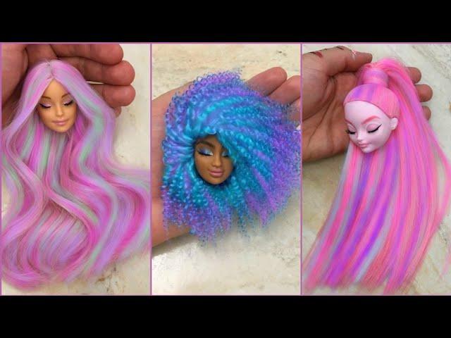 Barbie Doll Makeover Transformation ~ DIY Miniature Ideas for Barbie / Wig, Dress, Faceup, and More!