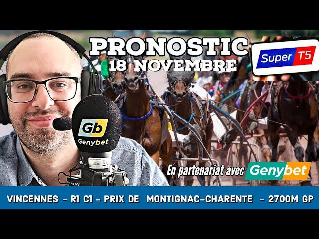  Pronostic Quinté / Super Top5 Lundi 18 Novembre 2024. Vincennes  Prix de Montignac-Charente