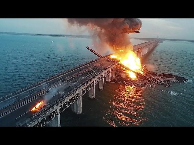 3 MINUTES AGO! Crimean Bridge Finally HIT by Ukrainian Fighter Jet with British STORM SHADOW Missile