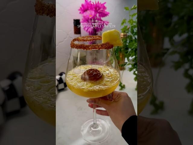 Spicy pineapple spritzer #tajin #chamoy #happyhourathome #cincodemayo