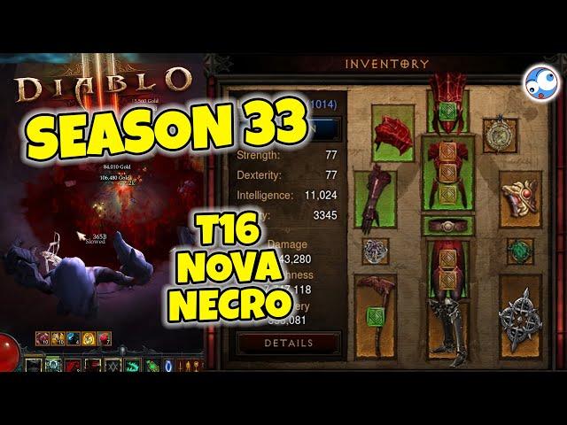 Super fun Trag'Oul Nova Necro T16 Build Season 33 Diablo 3