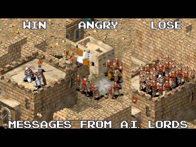 All Winning / Getting angry / Losing Messages From AI Lords - Stronghold Crusader