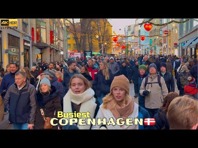 Extremely Busiest Downtown CopenhagenDenmark | Christmas 2024 | 4K Walking Tour