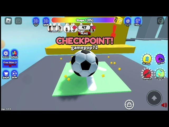 Roblox  GamePopBoom Complete Obby But You Are A FOOTBALL !!!