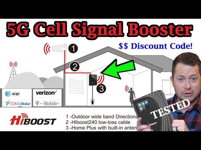  Get Better Signal Indoors!  5G Cellular Signal Booster - Tested -  HiBoost 4k Mate Review