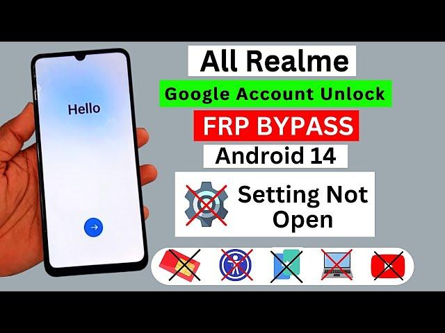 All Realme Android 14 Frp Bypass | Phone Setting Not Open | Google Account Unlock Without Pc