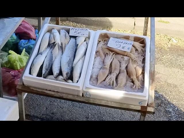 Walking through a Saturday market in Katerini - Greece  4K