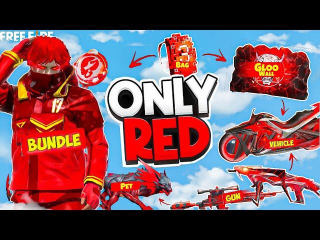 Only Red ️ Color Challenge in Solo Vs Squad Pro Lobby  Free Fire Max