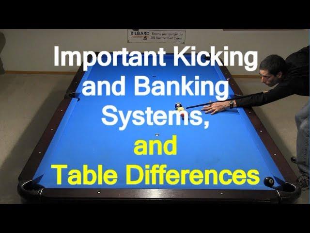 Kick and Bank Shot Diamond Systems, and Pool Table Differences