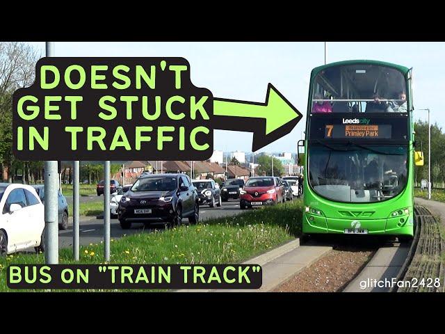 Is this "Train Track" for Buses the Solution for beating congestion? | Leeds Guided Busway