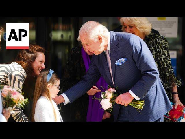 King Charles and Queen Camilla visit cancer treatment centre for charity