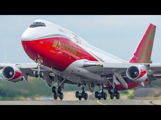 RED BOEING 747 DEPARTURE - 20 B747 LANDINGS and Departures (4K)