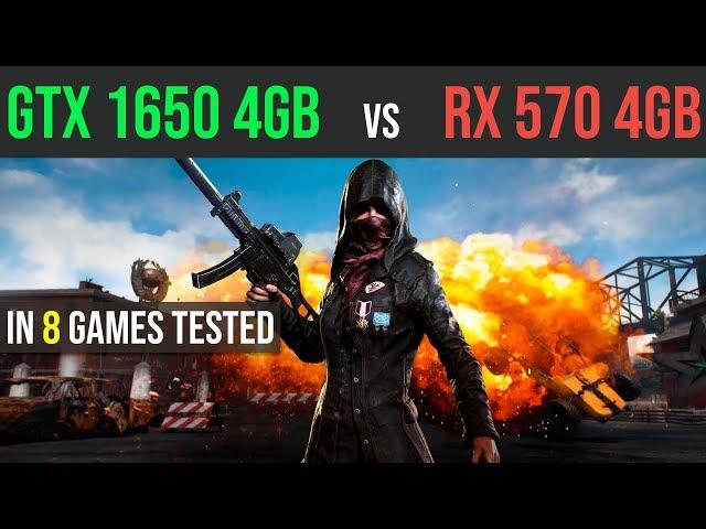 GTX 1650 4GB vs RX 570 4GB test in 8 Games