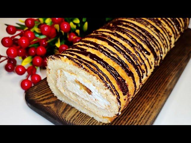 Этот рулет ВКУСНЕЕ ЛЮБОГО ТОРТА в 100 раз! Он просто тает во рту! Быстро и очень вкусно!